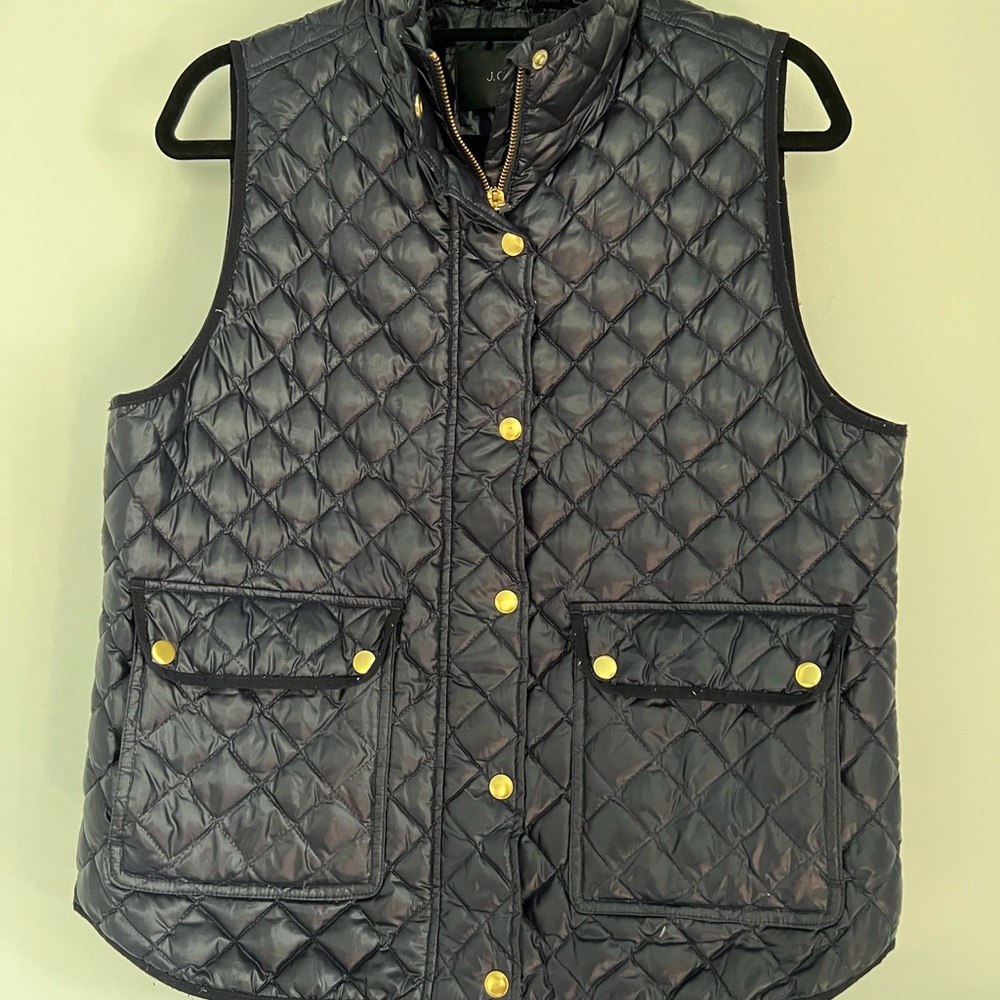 Navy Jcrew puffer vest size M